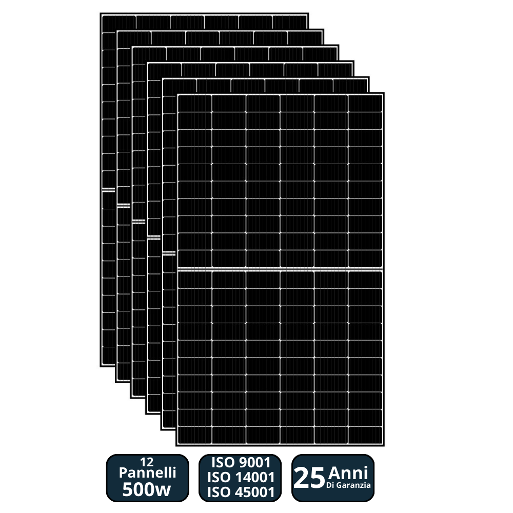 Kit Fotovoltaico Monofase 6000W con Inverter Ibrido e Accumulo Litio 5.12 kWh – Deje V-TAC
