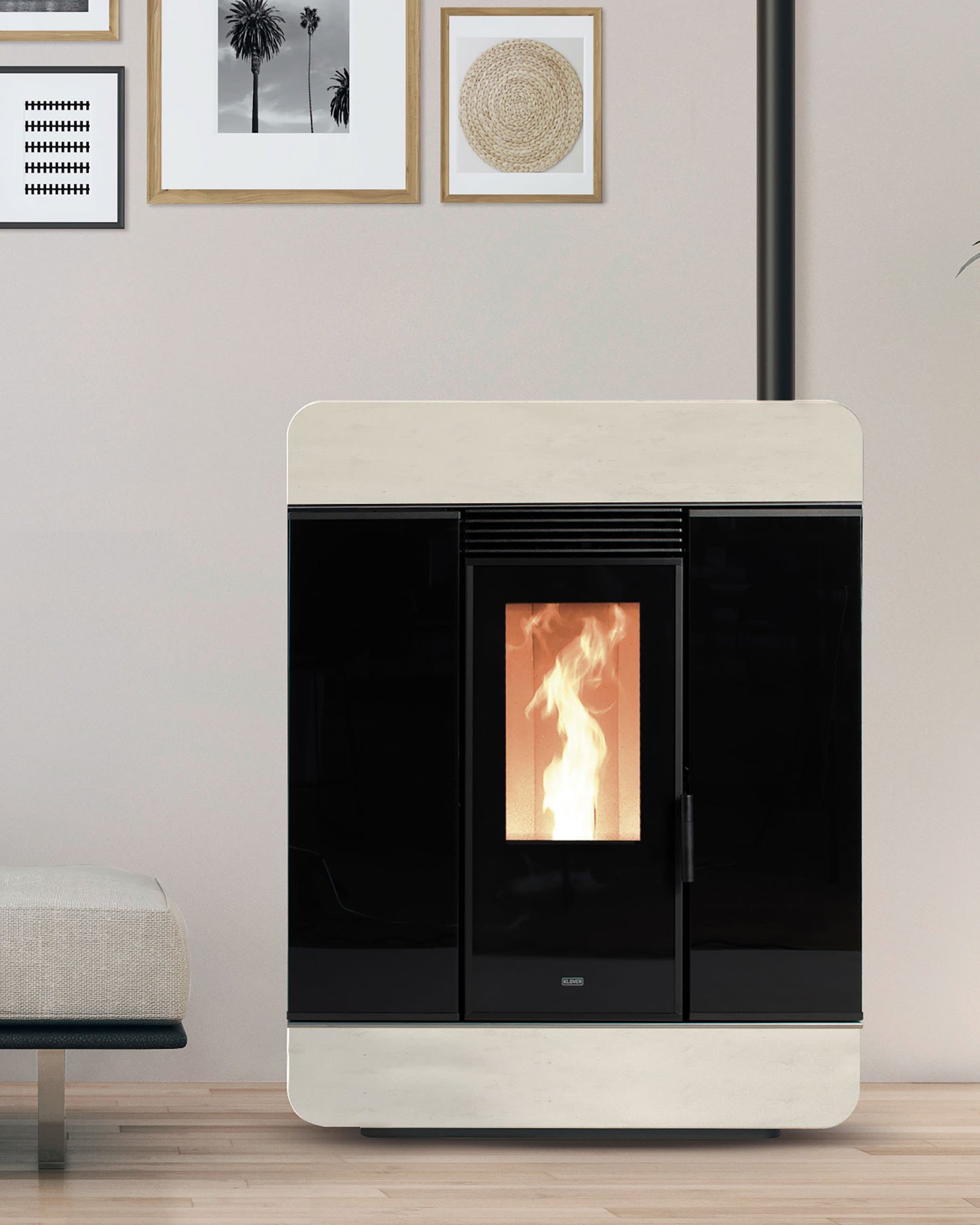 Stufa a Pellet Klover Diva 90s – Potenza ed Eleganza per il Tuo Comfort