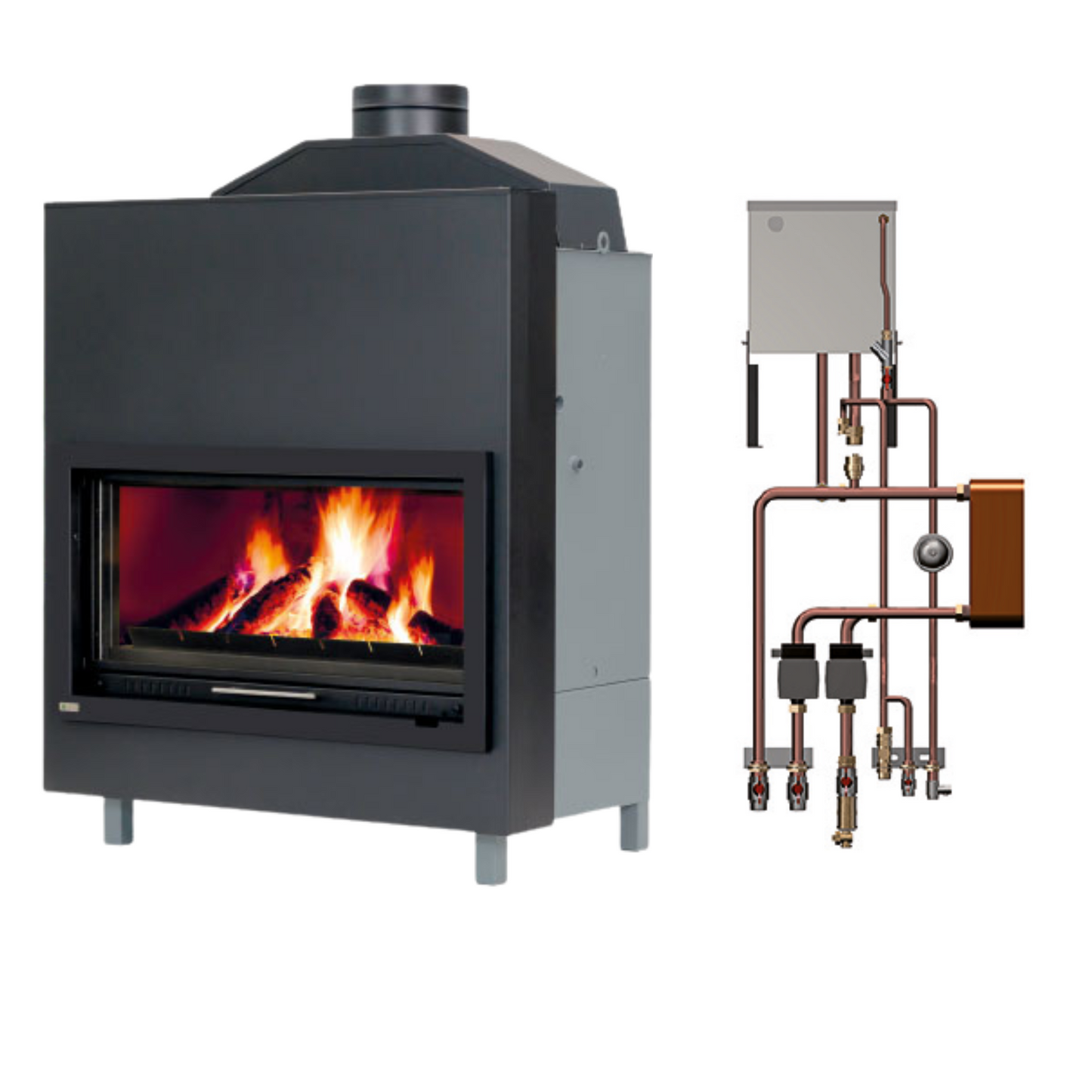 Termocamino a legna idro Famar infinity 5s XL 31kw