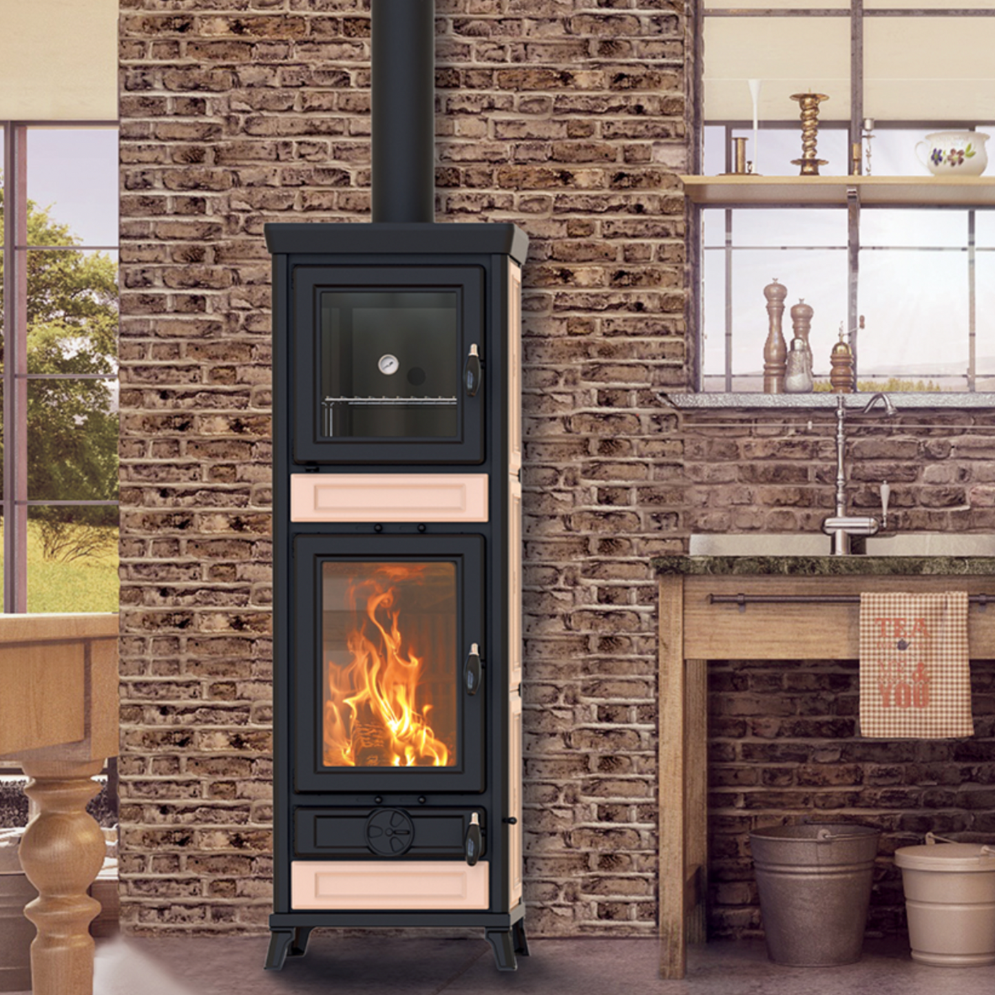 Stufa a legna Thermorossi Anna evo maiolica con forno