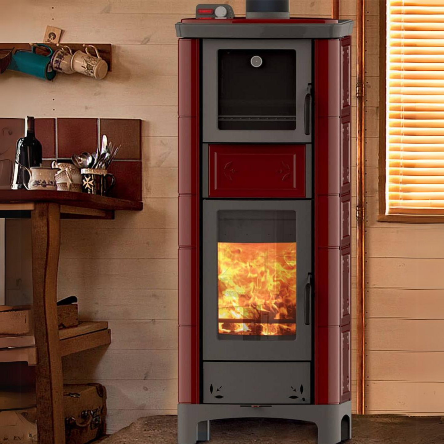 Termostufa a legna Thermorossi ardhea-f evo5 maiolica con forno