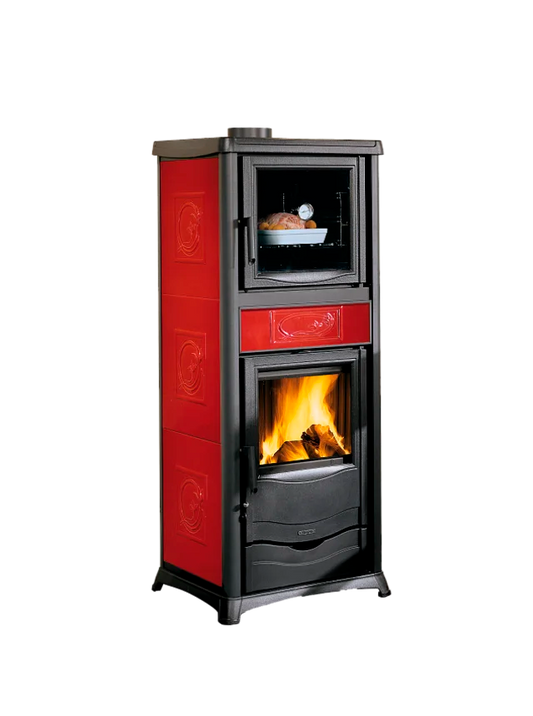 NORDICA Stufa a legna con forno ROSSELLA PLUS FORNO 165 CERAMICA - 9.4 kW 270 m³