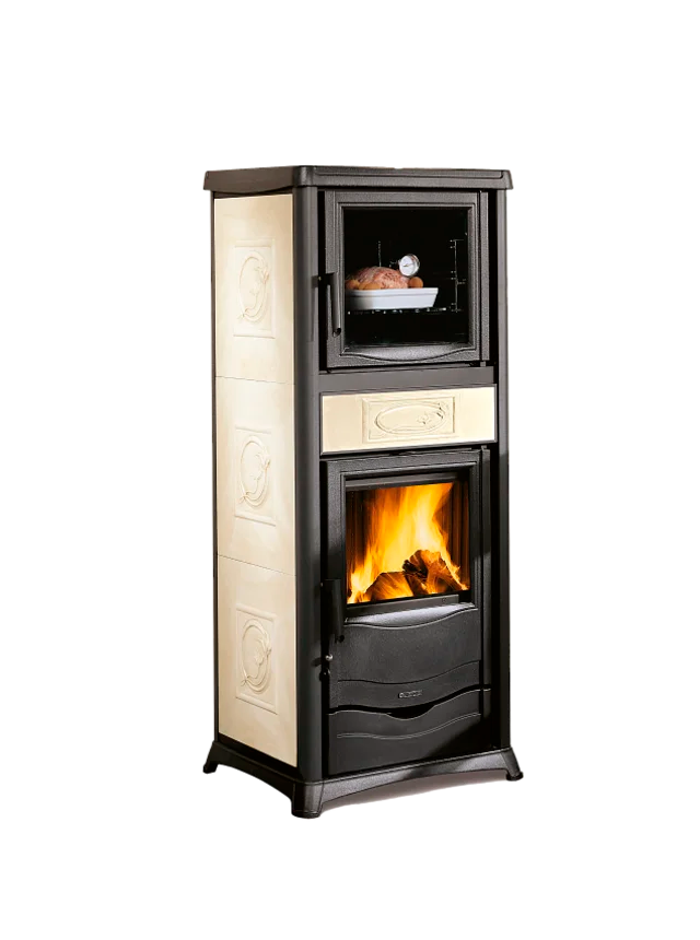 NORDICA Stufa a legna con forno ROSSELLA PLUS FORNO 165 CERAMICA - 9.4 kW 270 m³