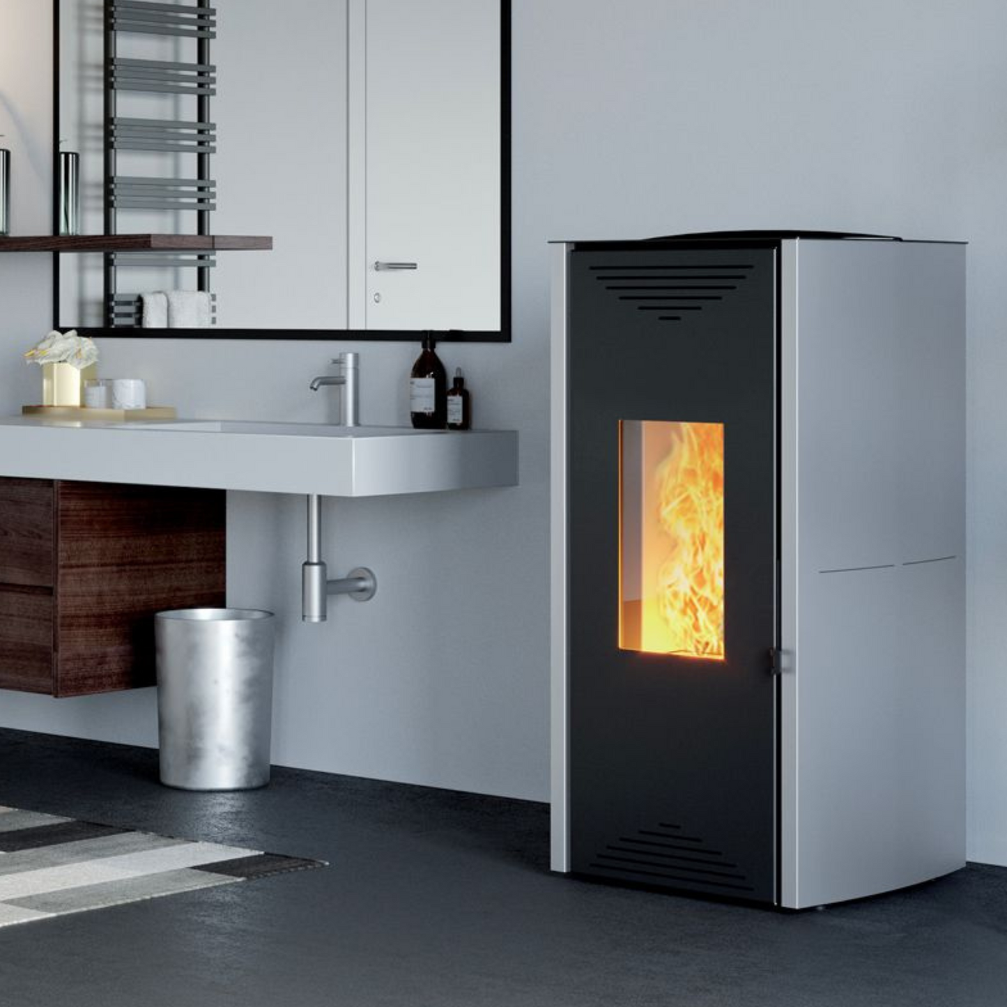 Termostufa a pellet Caminetti montegrappa Tuga 18kw idro