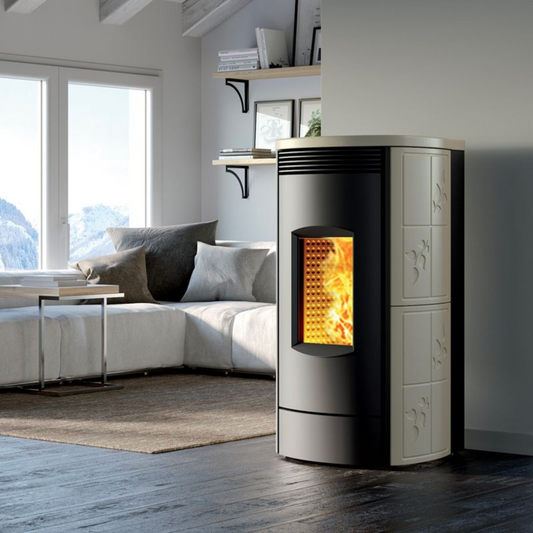 Termostufa a pellet Caminetti montegrappa Alpina MW 18kw idro