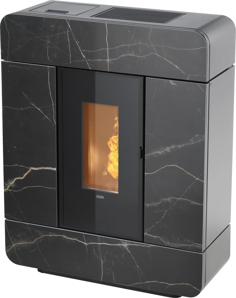 KLOVER termostufa a pellet DIVA SLIM (Natural Stone / Wood / Gres) — 12 kW e fino a 170 m² riscaldabili